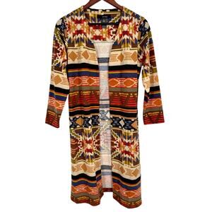 NEW NWOT Ali Miles Small Sweater Tribal Wearable Art Jacket Blouse Shirt Rop